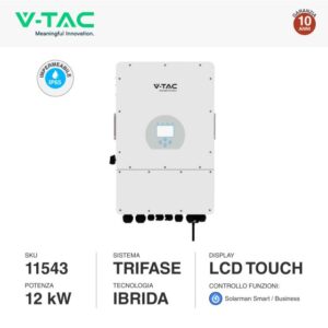 Inverter trifase 12Kw ibrido CEI-021 ON/OFF Grid wifi incluso